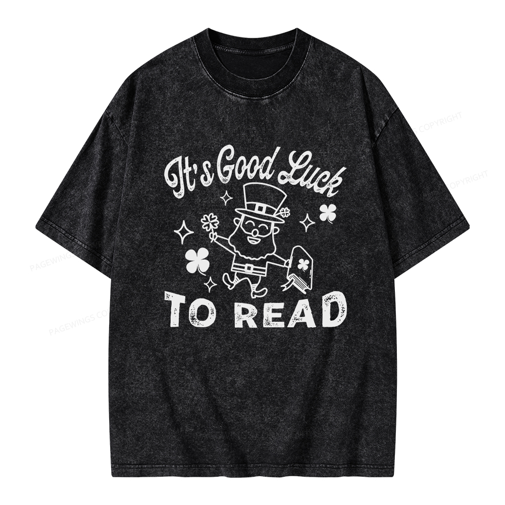 Pagewings  St. Patrick's day Librarian Shirt Library tshirt Unisex Washed T-shirt