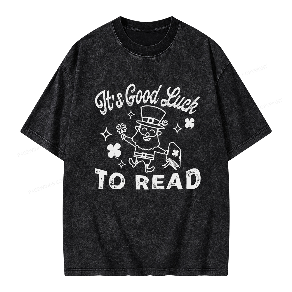 Pagewings  St. Patrick's day Librarian Shirt Library tshirt Unisex Washed T-shirt