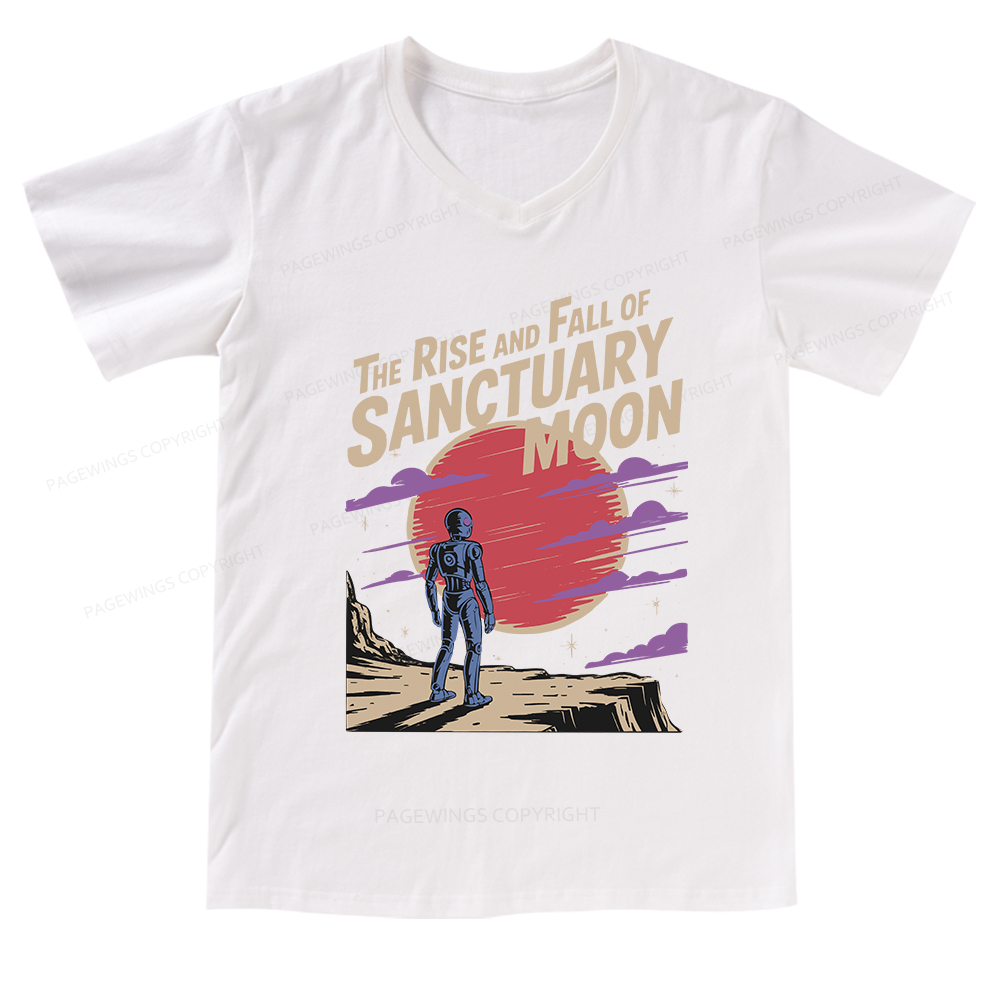 Pagewings The Rise And Fall Of Sanctuary Moon V-neck T-shirt