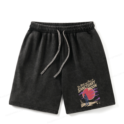 Pagewings The Rise And Fall Of Sanctuary Moon Unisex Washed Shorts