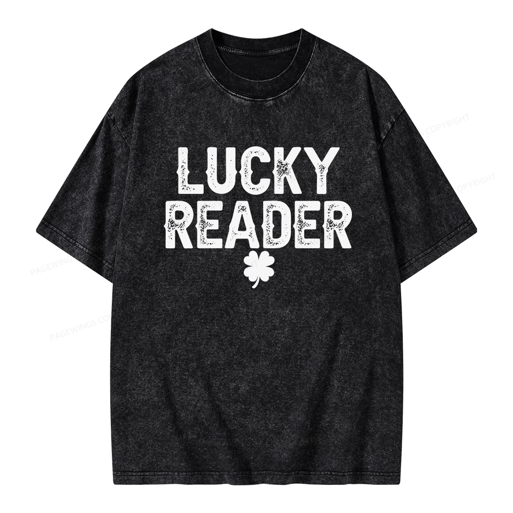 Pagewings Lucky and Lucky Fucker Graphic Tees Unisex Washed T-shirt