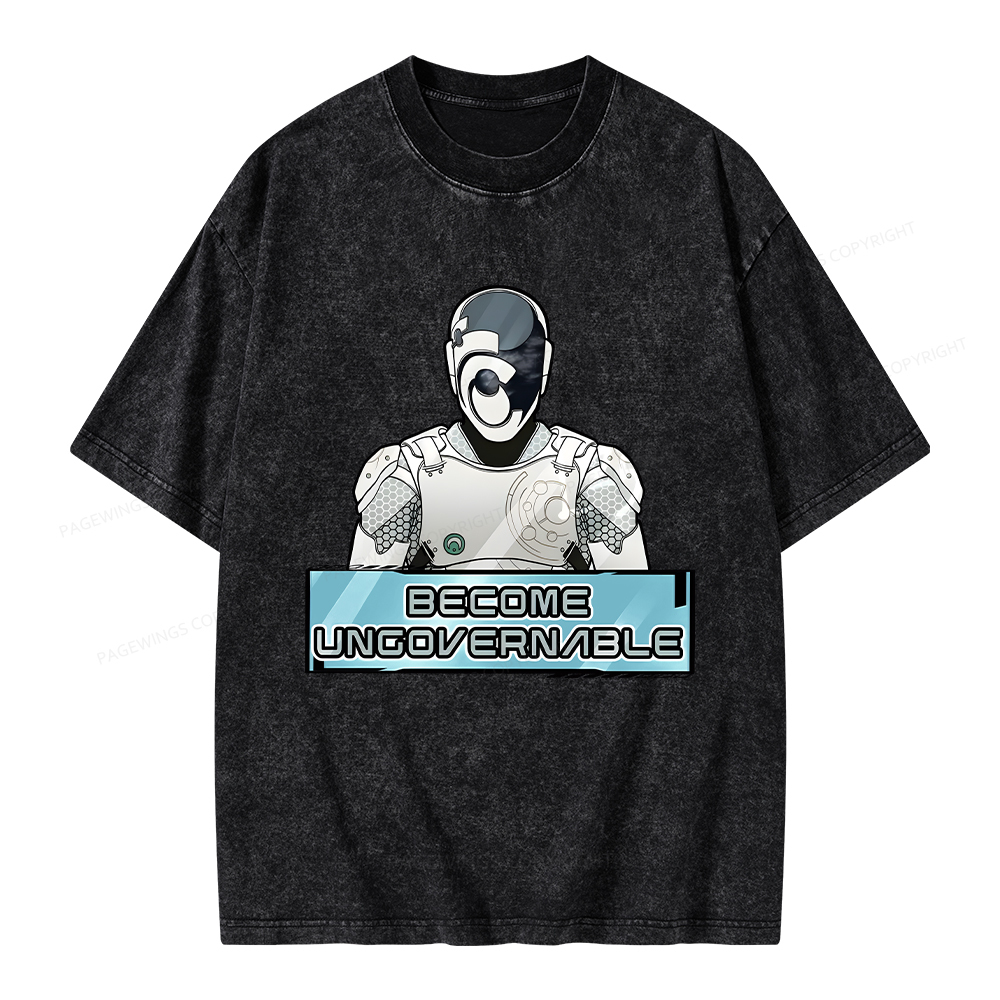 Pagewings Become Ungovernable Unisex Washed T-shirt