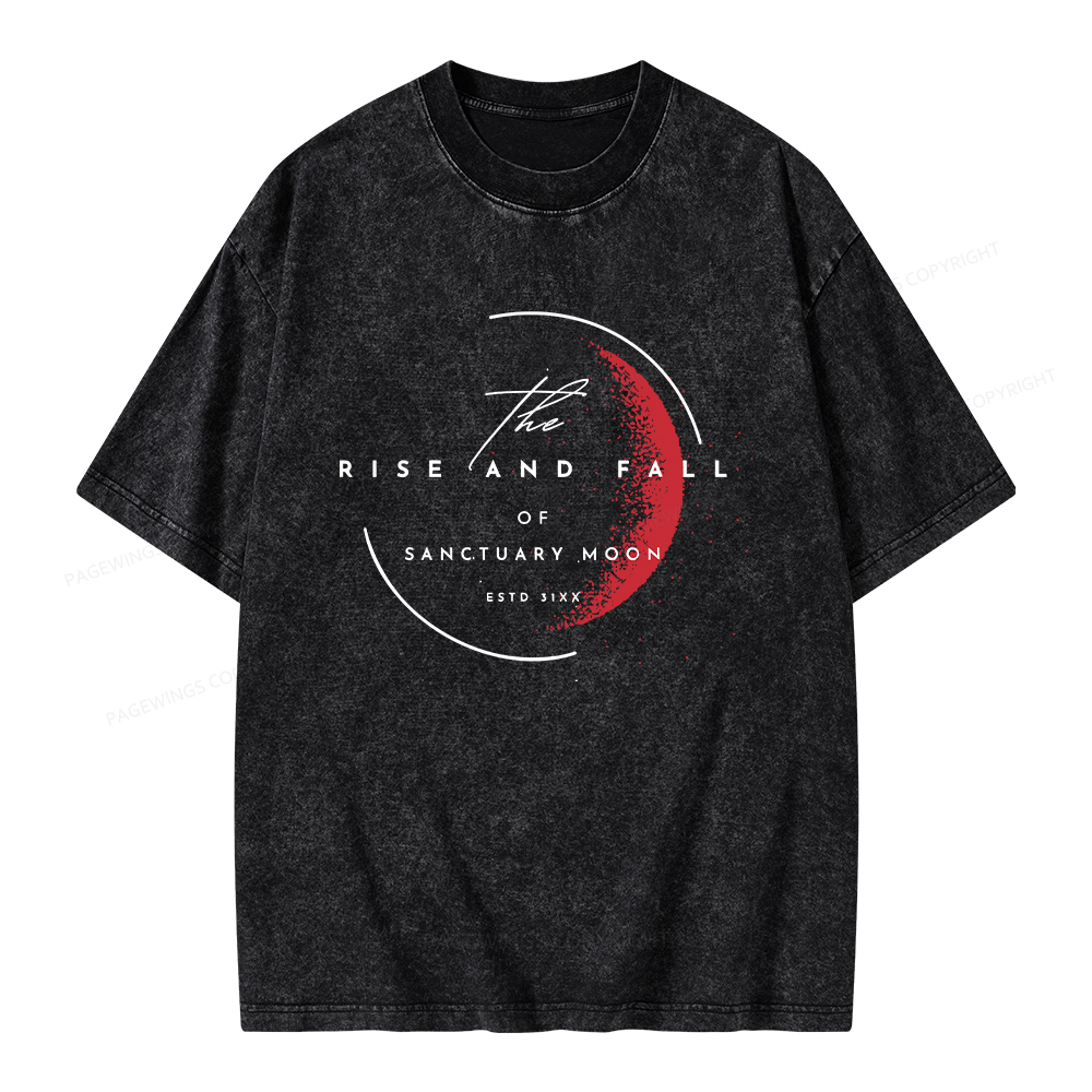 Pagewings The Rise and Fall of Sanctuary Moon Unisex Washed T-shirt