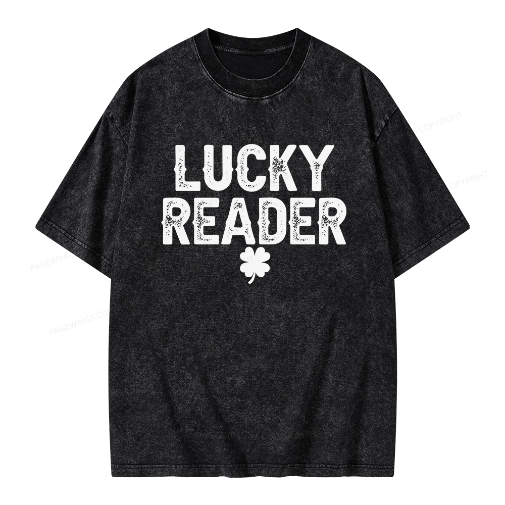 Pagewings Lucky and Lucky Fucker Graphic Tees Unisex Washed T-shirt