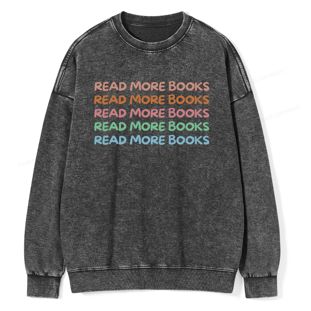 Pagewings Read More Books Unisex Washed Sweatshirt