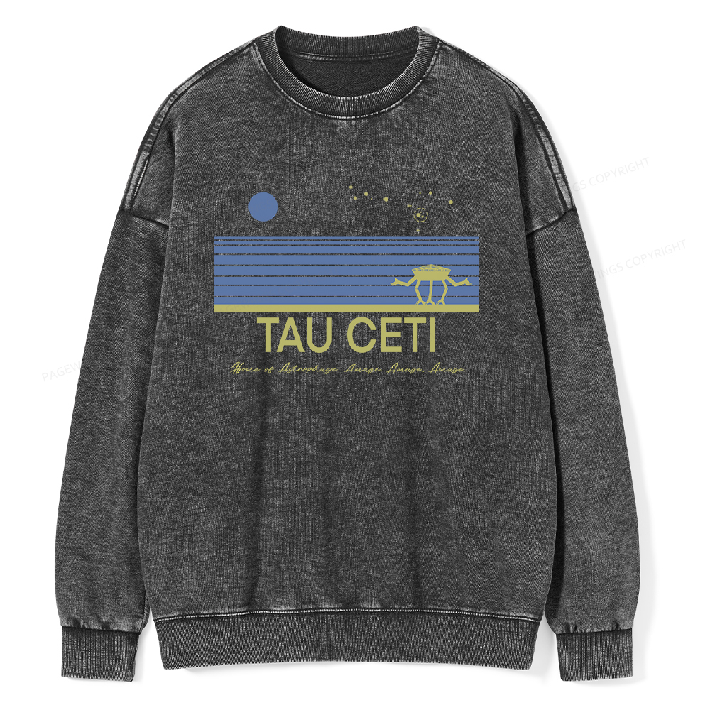 Pagewings Tau Ceti Unisex Washed Sweatshirt