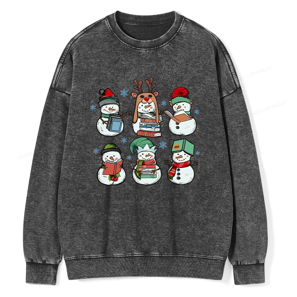 Pagewings Bookish Christmas Unisex Washed Sweatshirt