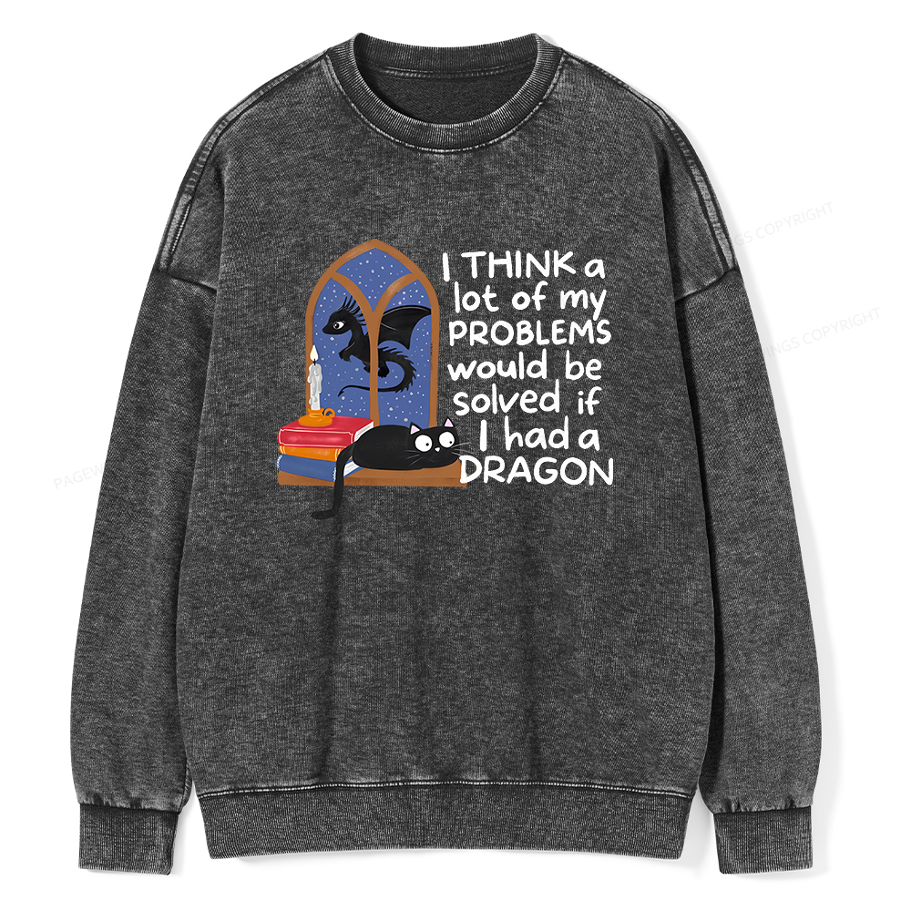 Pagewings If I Had A BookDragon Unisex Washed Sweatshirt