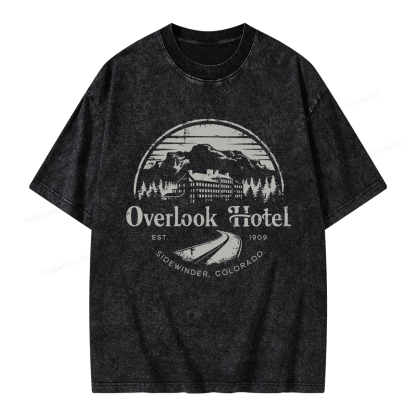 Pagewings Overlook Hotel  Unisex Washed T-shirt