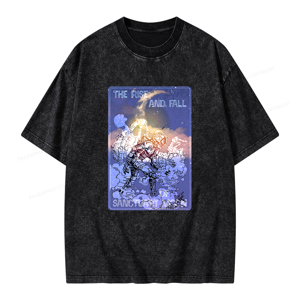 Pagewings The Rise And Fall of Sanctuary Moon Unisex Washed T-shirt