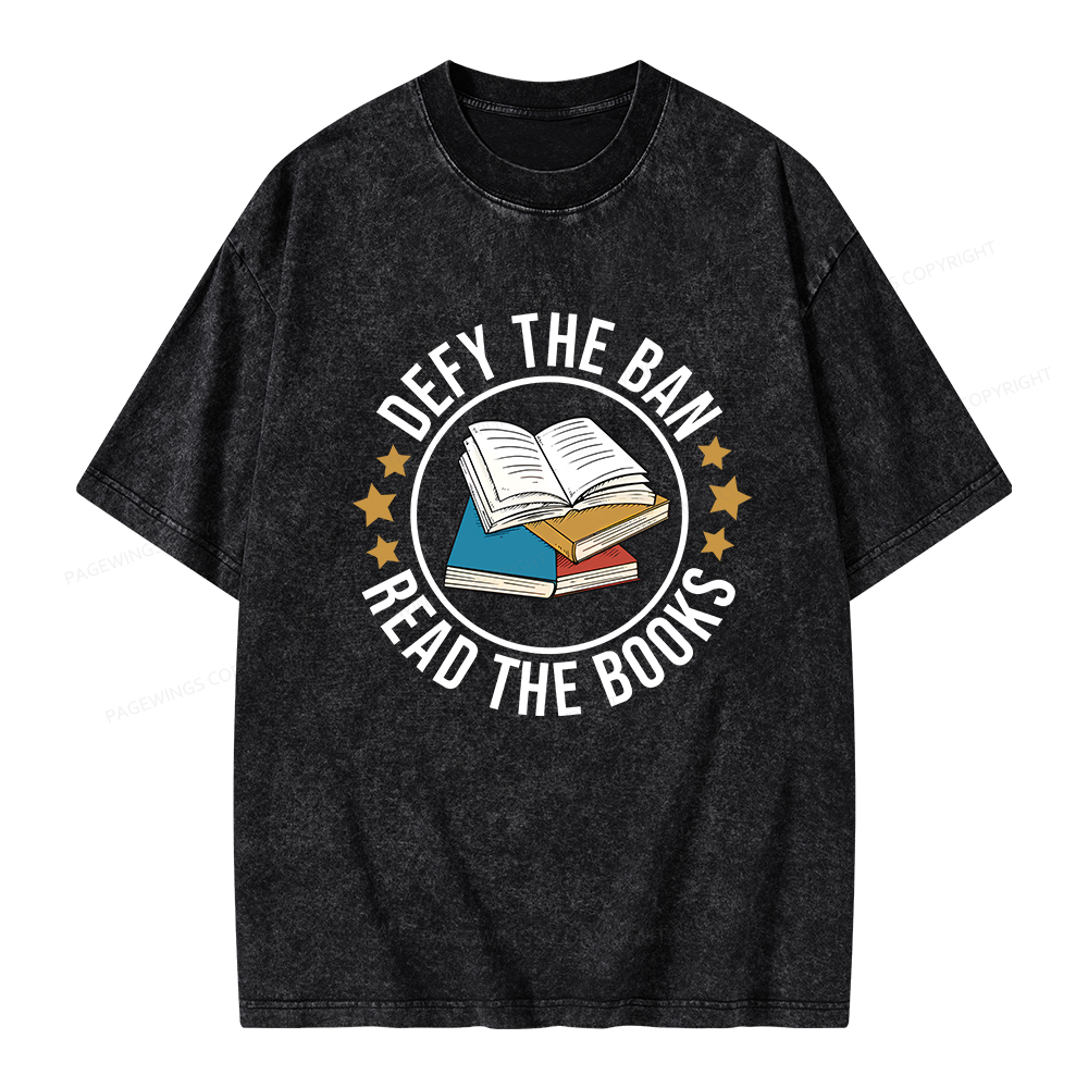 Pagewings Read Banned Books T-Shirt Unisex Washed T-shirt