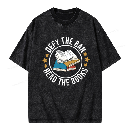 Pagewings Read Banned Books T-Shirt Unisex Washed T-shirt