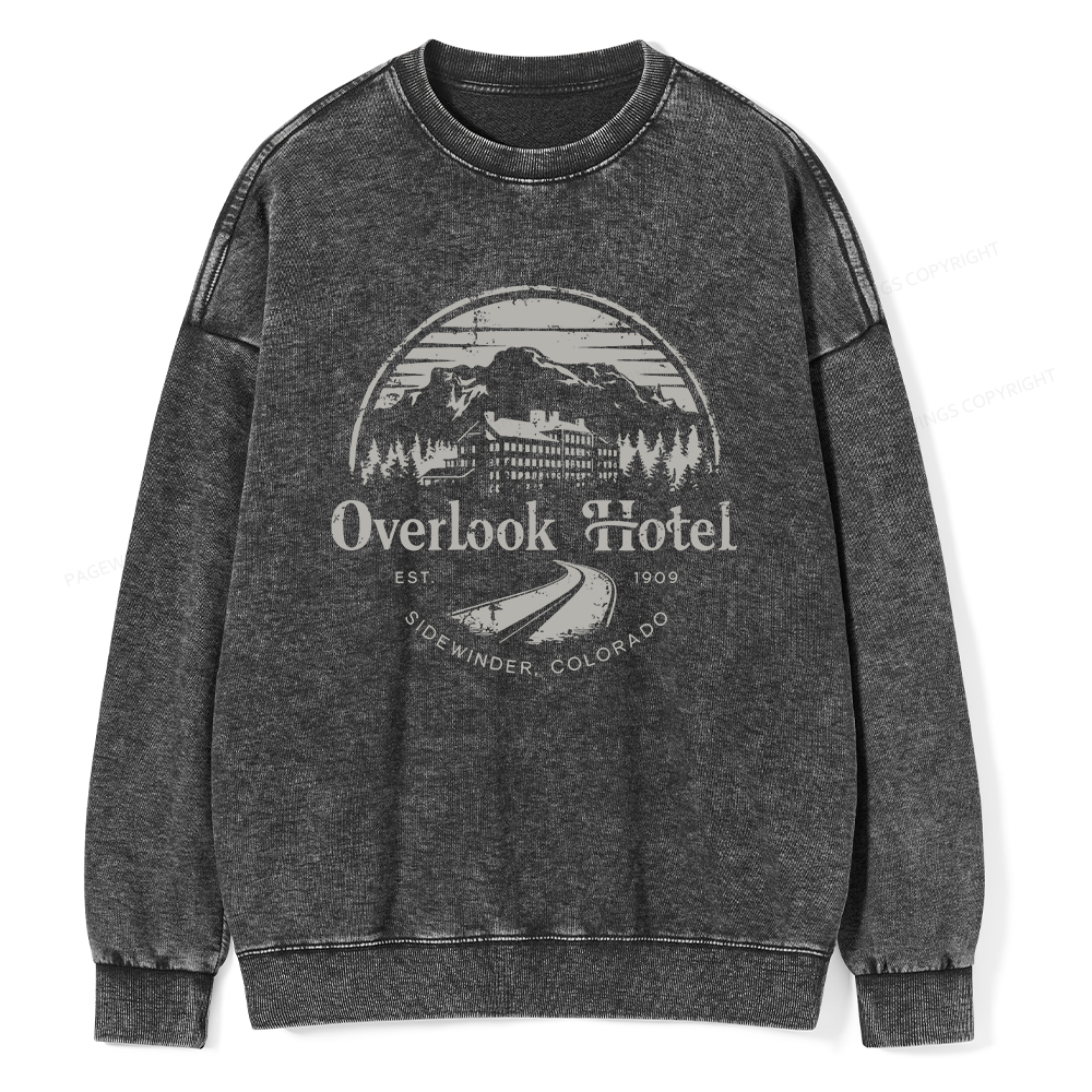 Pagewings Overlook Hotel Unisex Washed Sweatshirt