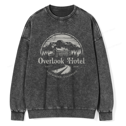 Pagewings Overlook Hotel Unisex Washed Sweatshirt