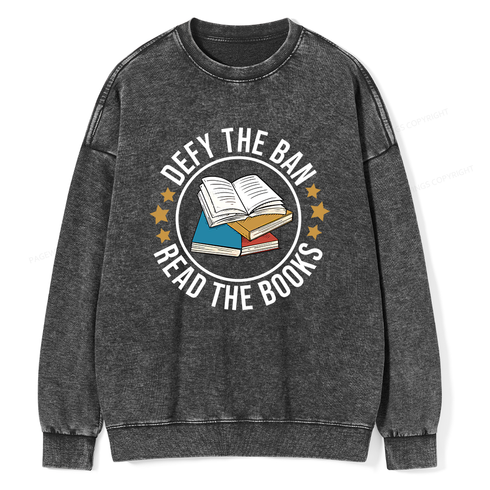 Pagewings Read Banned Books T-Shirt Unisex Washed Sweatshirt