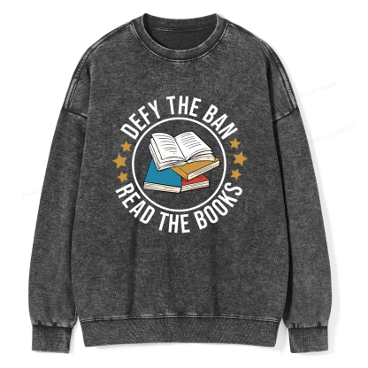 Pagewings Read Banned Books T-Shirt Unisex Washed Sweatshirt