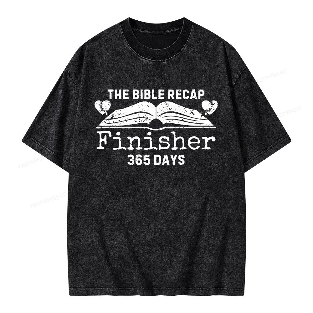 Pagewings The Bible Recap Finisher 365 Days Unisex Washed T-shirt