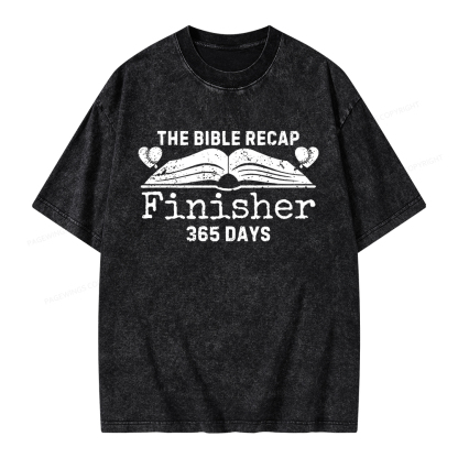 Pagewings The Bible Recap Finisher 365 Days Unisex Washed T-shirt
