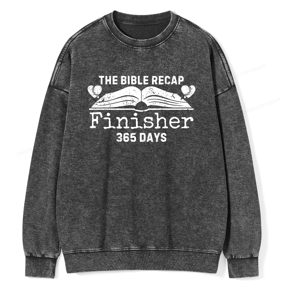 Pagewings  The Bible Recap Finisher 365 Days Unisex Washed Sweatshirt