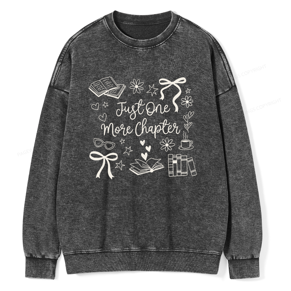 Pagewings Just one More Chapter Unisex Washed Sweatshirt