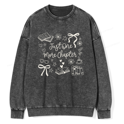 Pagewings Just one More Chapter Unisex Washed Sweatshirt