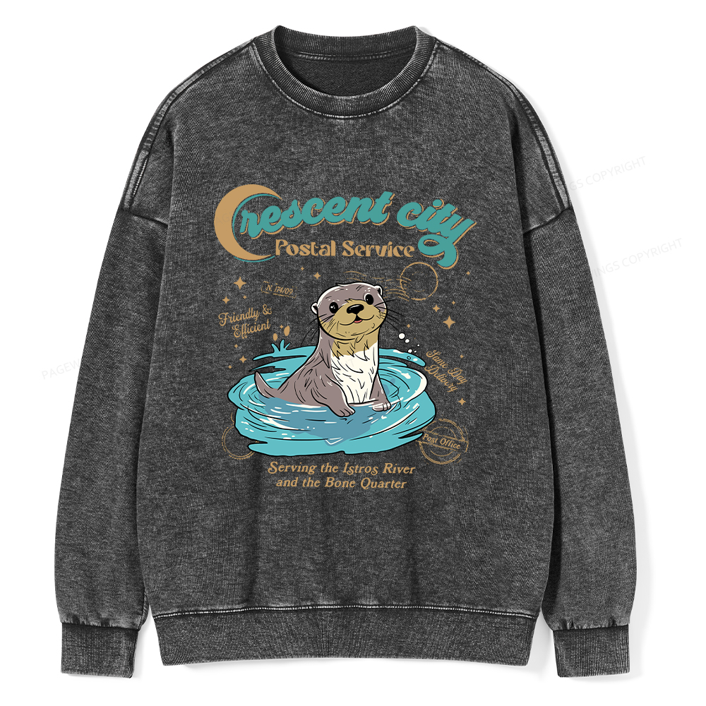 Pagewings Crescent City Postal Service Unisex Washed Sweatshirt