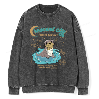 Pagewings Crescent City Postal Service Unisex Washed Sweatshirt