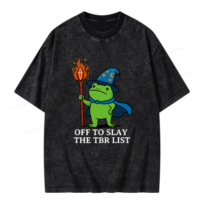 Pagewings Off to Slay The TBR List Unisex Washed T-shirt