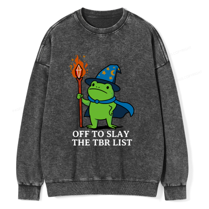 Pagewings Off to Slay The TBR List Unisex Washed Sweatshirt
