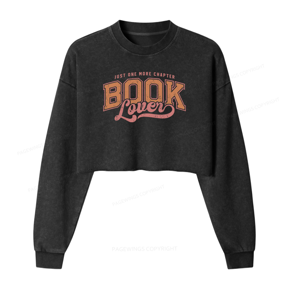 Pagewings One More Chapter Women Washed Crop Sweatshirt