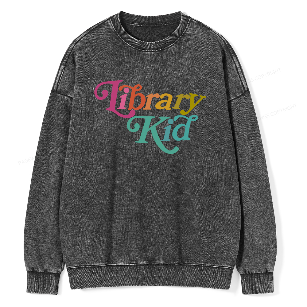 Pagewings Library Shirt Librarian Shirt Unisex Washed Sweatshirt