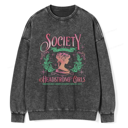 Pagewings Society Of Obstinate Headstrong Girls Jane Unisex Washed Sweatshirt
