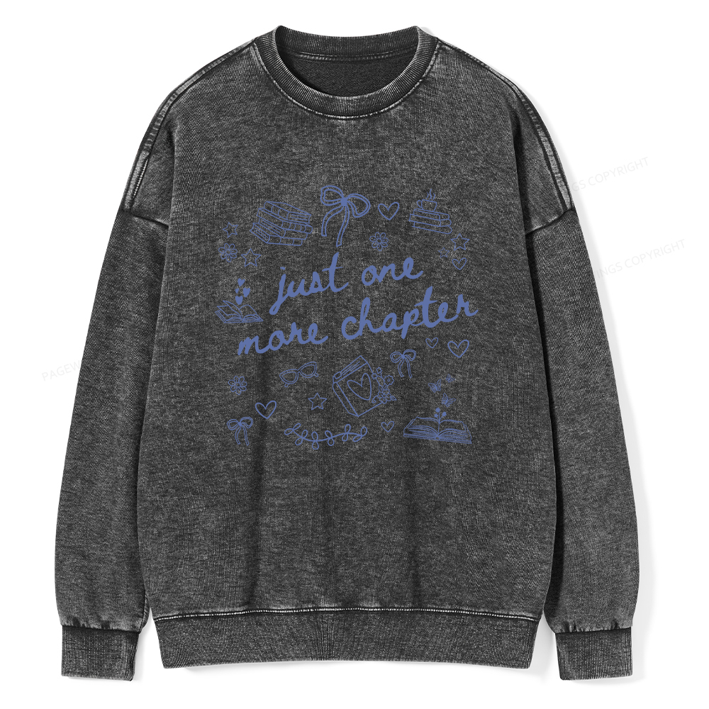 Pagewings Just One More Chapter Unisex Washed Sweatshirt