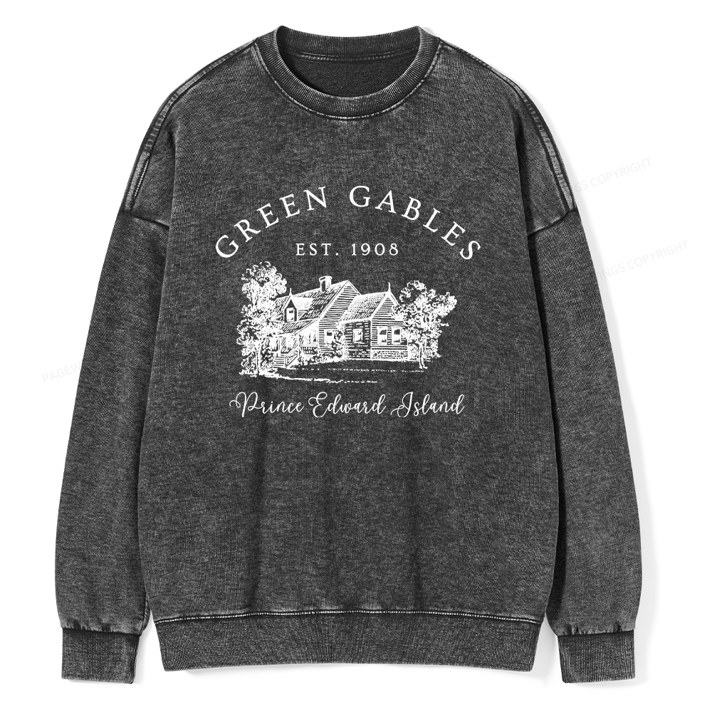 Pagewings Green Gables EST 1908 Unisex Washed Sweatshirt