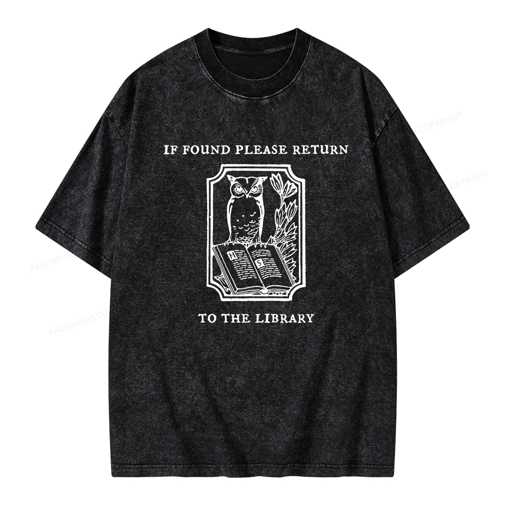 Pagewings Librarian Gift Owl Book Shirt Unisex Washed T-shirt