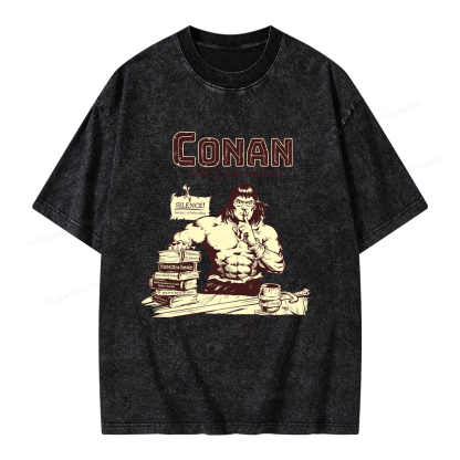Pagewings Conan the Librarian Unisex Washed T-shirt