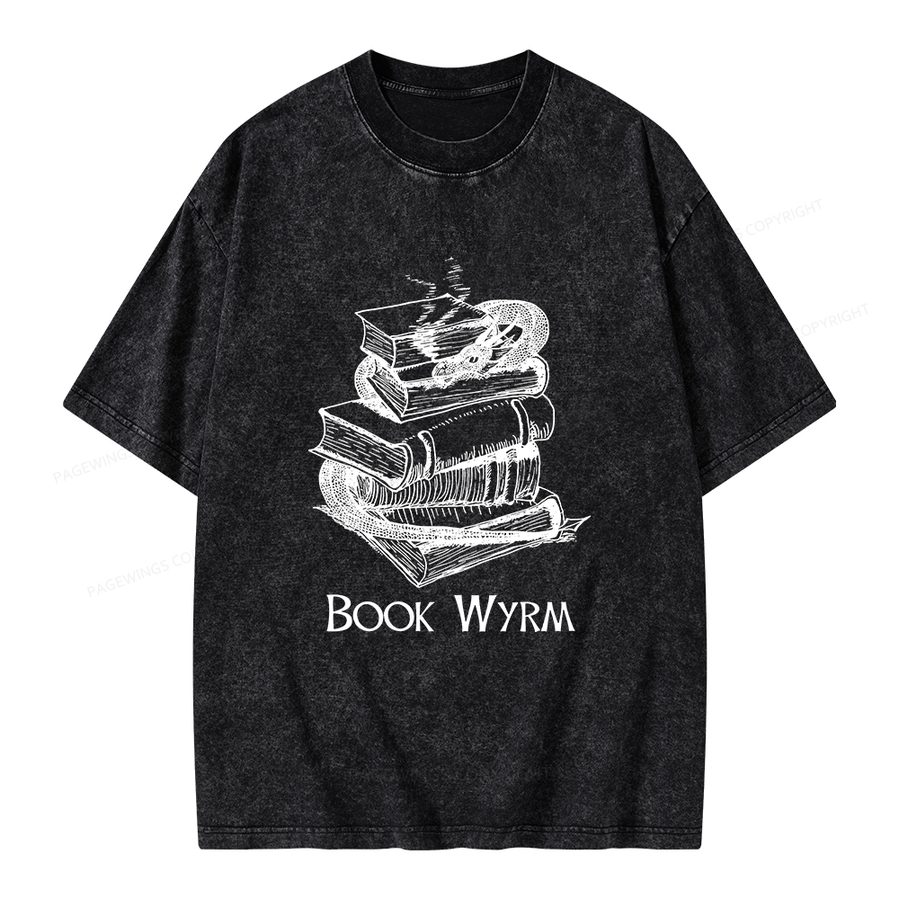 Pagewings Book Wyrm Unisex Washed T-shirt