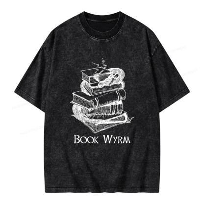 Pagewings Book Wyrm Unisex Washed T-shirt