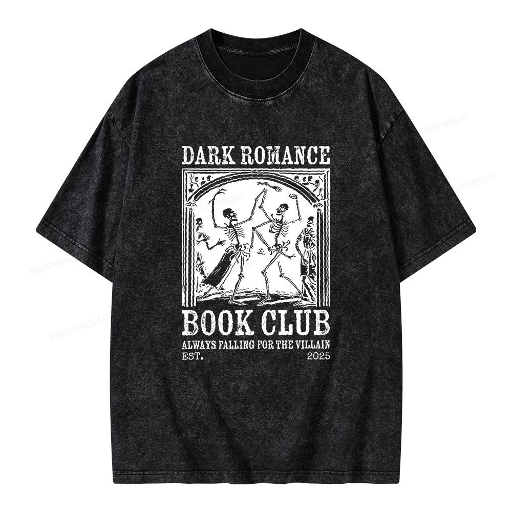 Pagewings Dark Romance Book Club Unisex Washed T-shirt