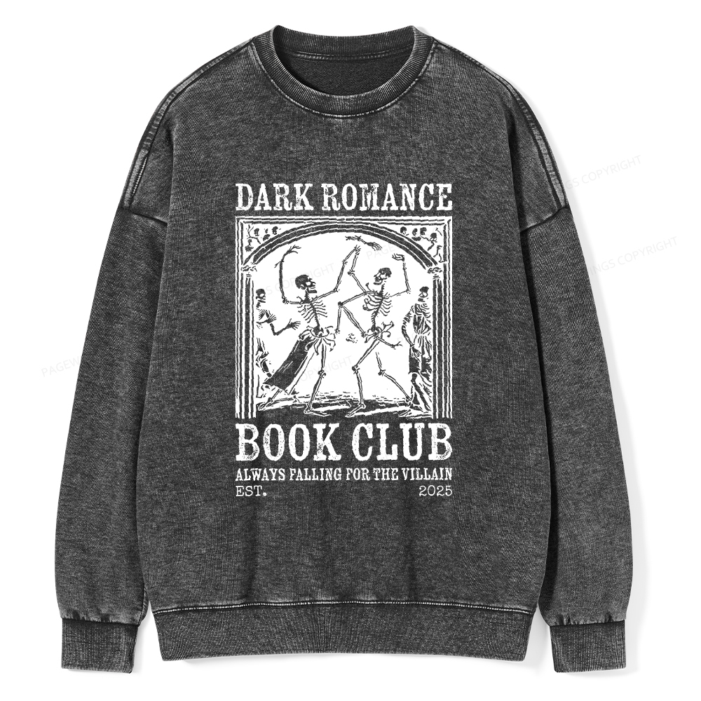 Pagewings Dark Romance Book Club Unisex Washed Sweatshirt
