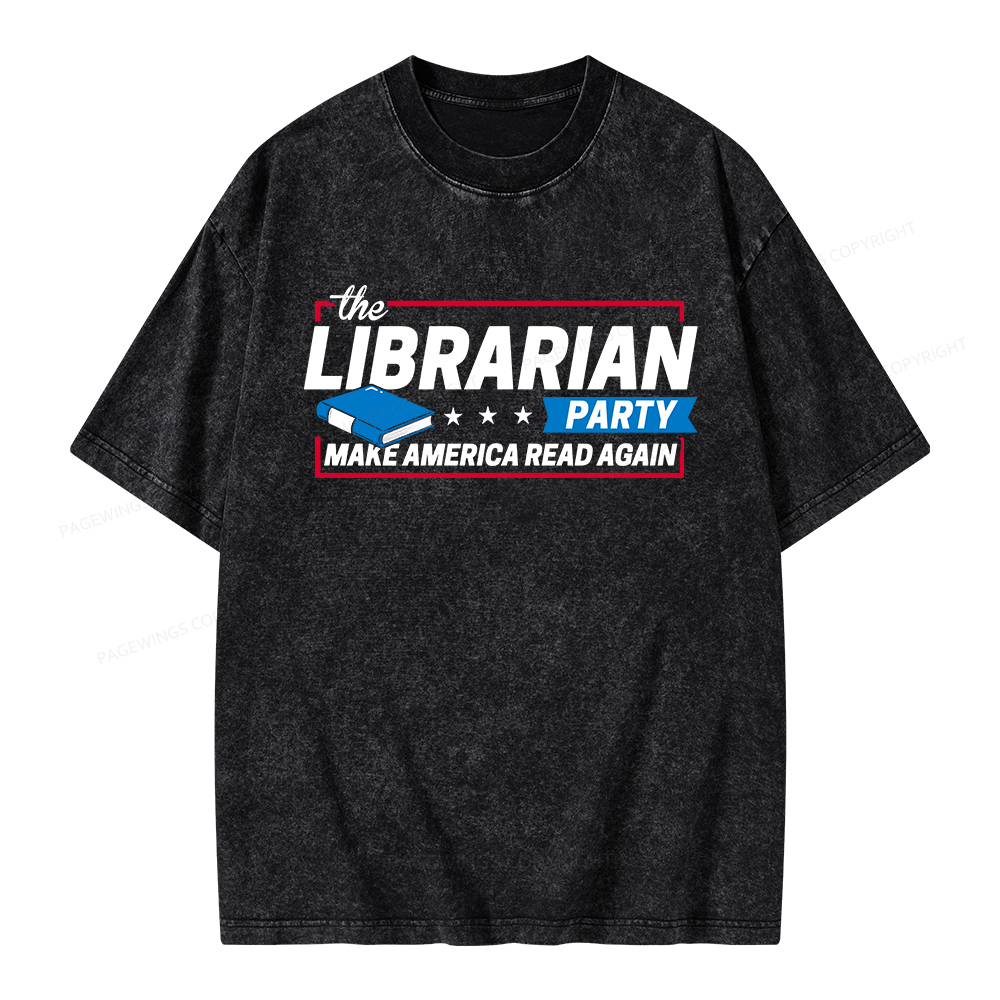 Pagewings The Librarian Party Unisex Washed T-shirt