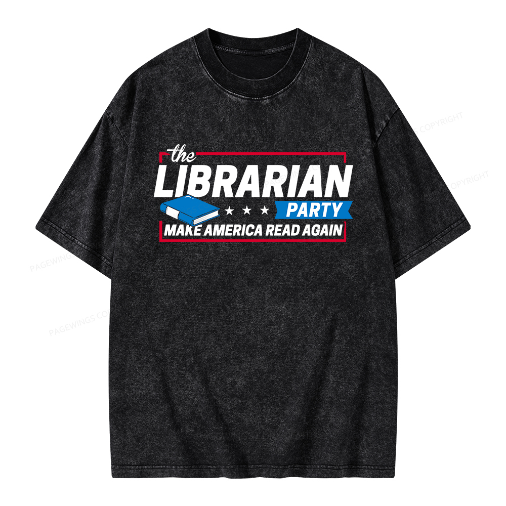Pagewings The Librarian Party Unisex Washed T-shirt