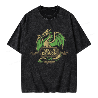 Pagewings Green Dragon Ale Unisex Washed T-shirt