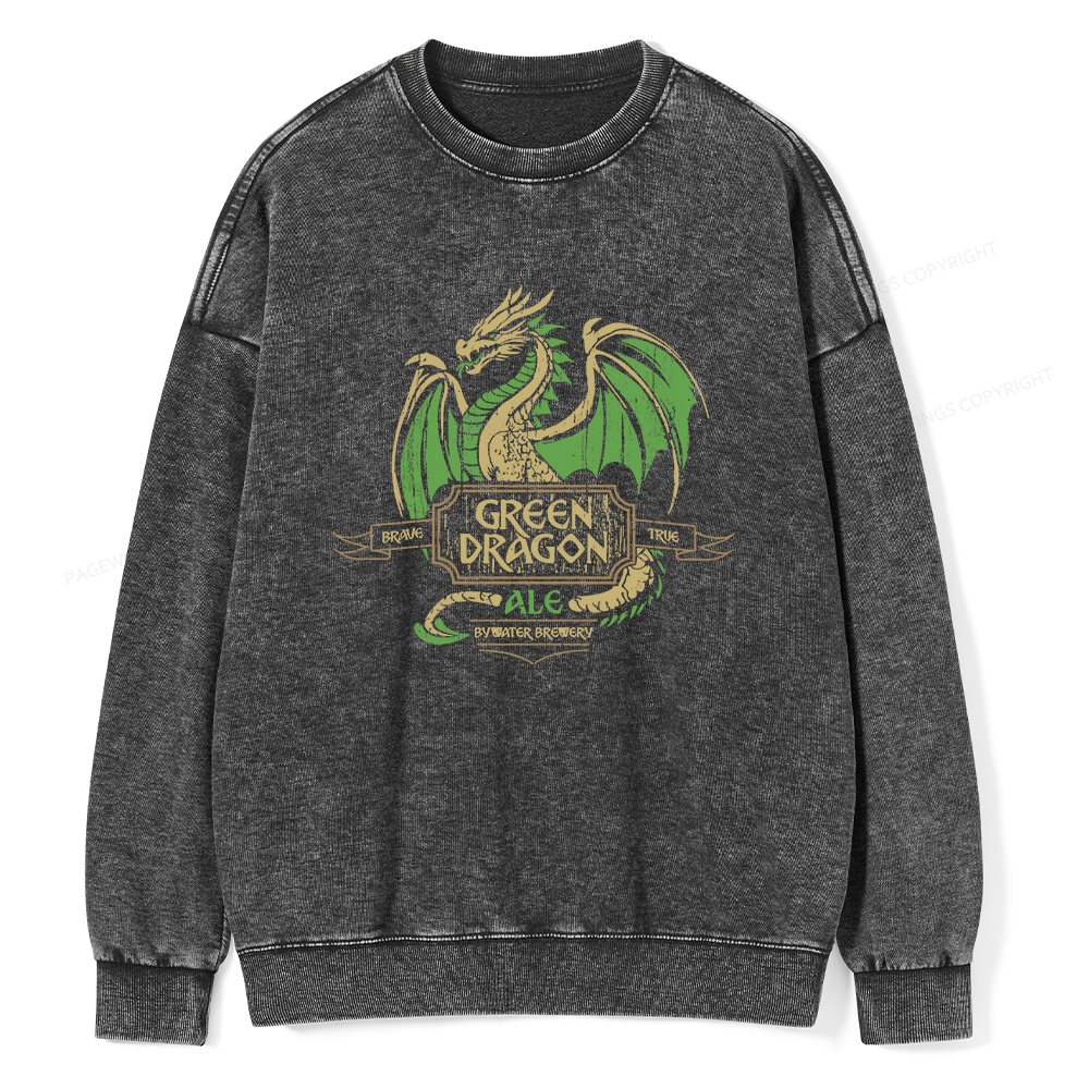 Pagewings Green Dragon Ale Unisex Washed Sweatshirt
