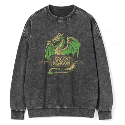 Pagewings Green Dragon Ale Unisex Washed Sweatshirt