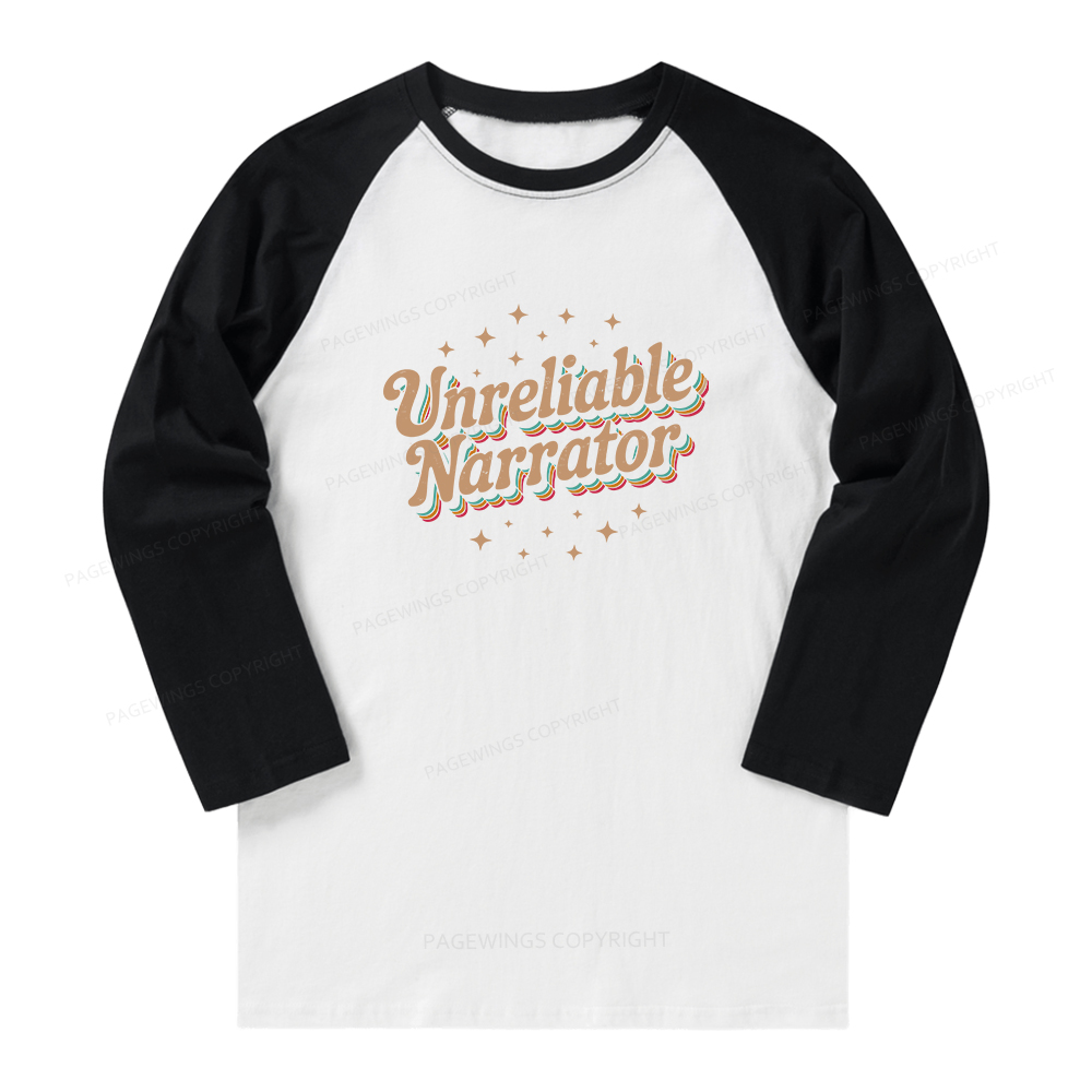 Pagewings Unreliable Narrator Long Sleeve Raglan T-shirt