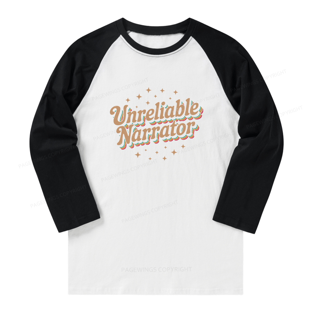 Pagewings Unreliable Narrator Long Sleeve Raglan T-shirt