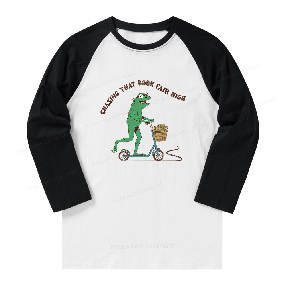 Pagewings Chasing That Book Fair High Long Sleeve Raglan T-shirt