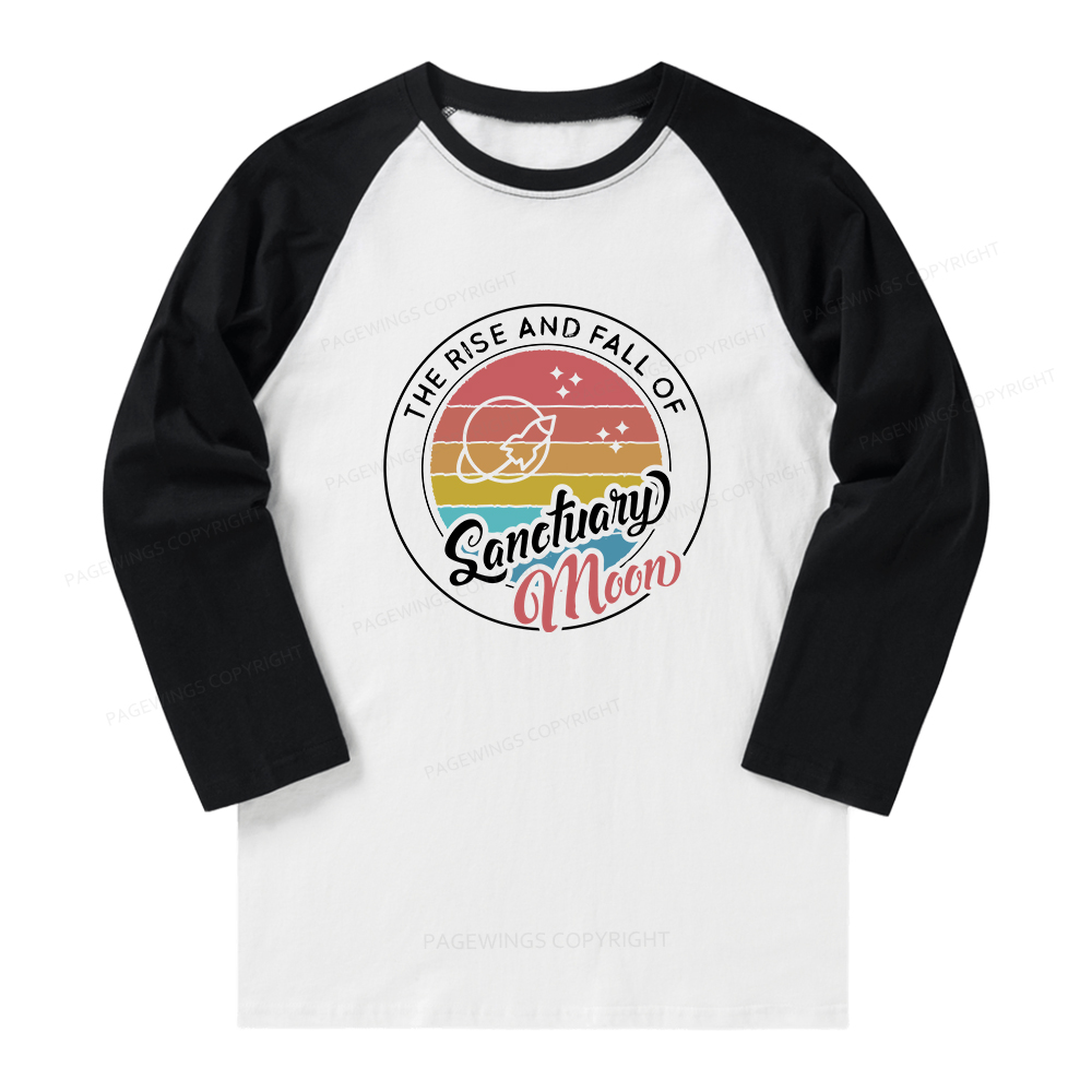 Pagewings The Rise and Fall of Sanctuary Moon Long Sleeve Raglan T-shirt