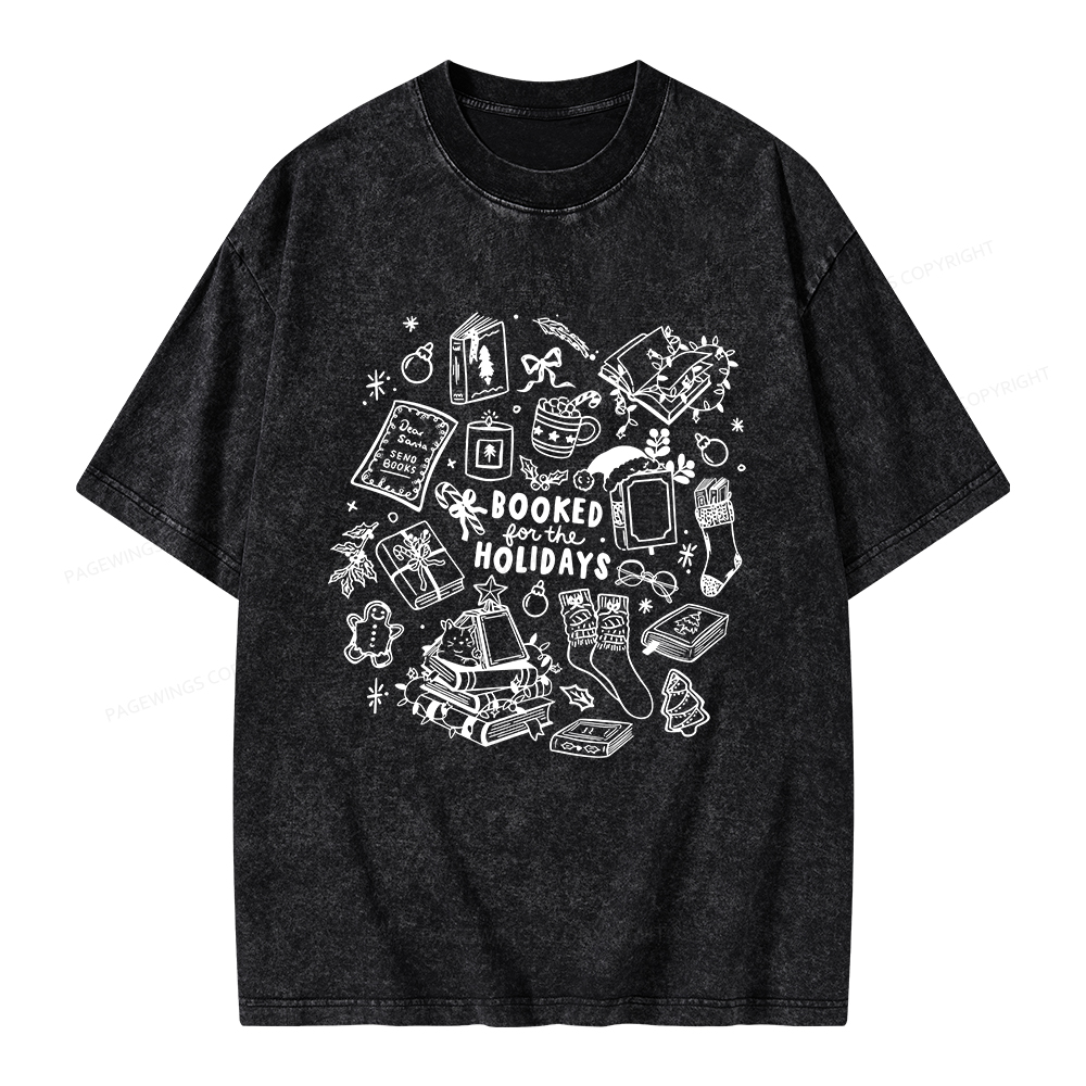 Pagewings Booked For The Holidays Unisex Washed T-shirt